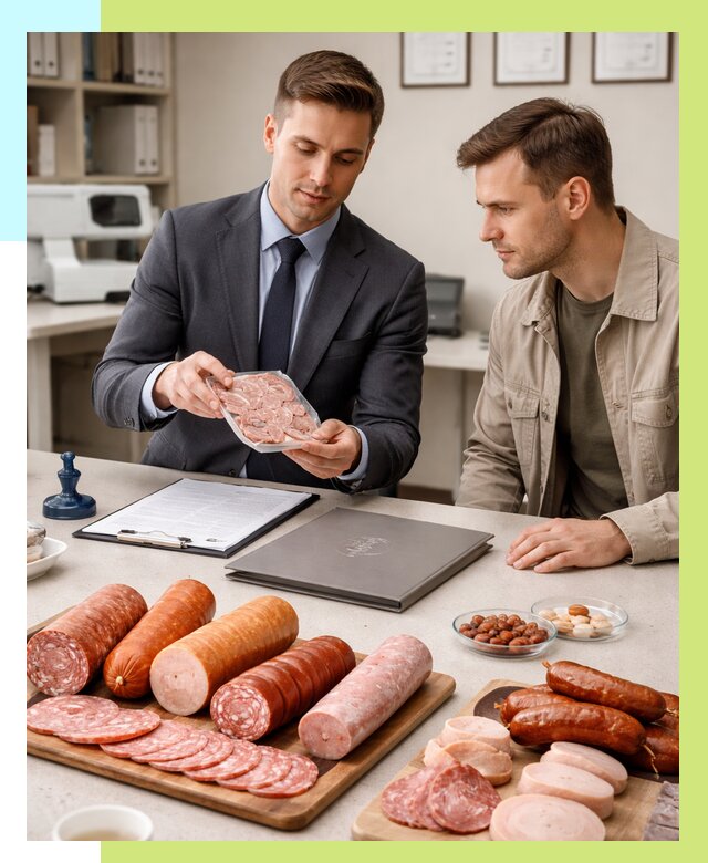 Сертификация колбасных изделий в Верхней Пышме от 7695 р. | Алешин-Врх