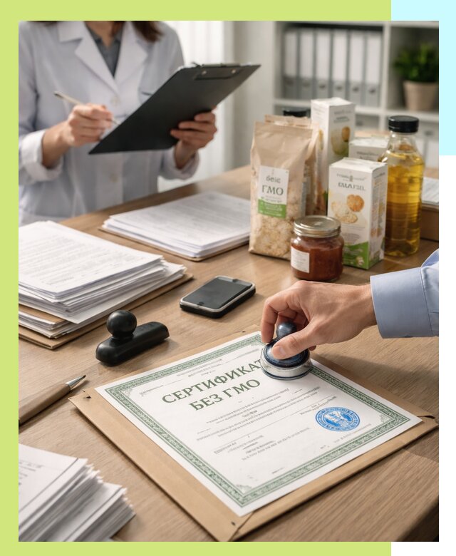 Получение сертификата Без ГМО для продукции в Верхней Пышме